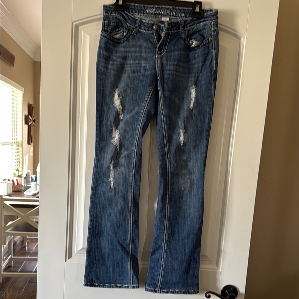 Blue Asphalt Boot Cut Blue Jeans Distressed